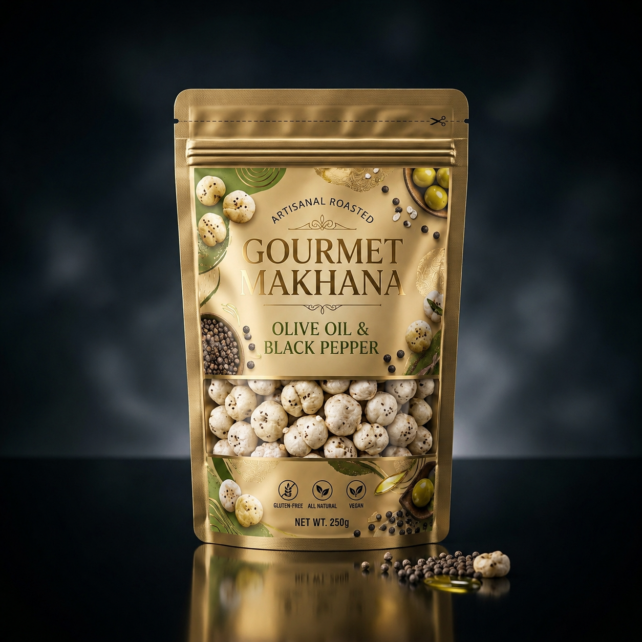 Artisanal Olive Oil & Black Pepper Makhana